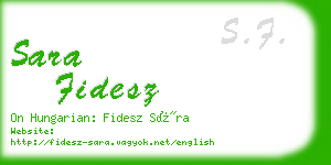 sara fidesz business card
